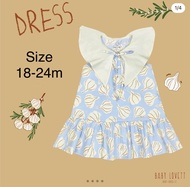 New Baby Lovett : Veggies collection Dress size 18-24 m เสื้อผ้าเด็กผู้หญิง ชุดกระโปรง ขนาด 18-24 เดือน หรือ 1-2 ขวบ สีฟ้าอ่อนๆ ลายกระเทียม สินค้าใหม่