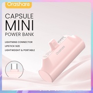 - Orashare PNC03 3000mAh Capsule Mini Fast Charging Powerbank With TYPE-C/iP Port Portable Power Ban