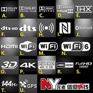 [Sticker 2026] Dolby WIFI6 4K HD 1080P 144hz Metal Sticker Mobile Phone Computer Notebook Sticker