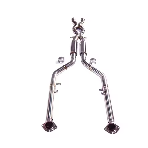 [L]The Front Middle Link Pipe Exhaust System is compatible with the exhaust system of the BMW M3 M4 