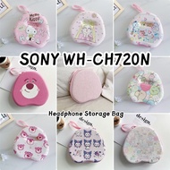 READY STOCK For SONY WH-CH720N Headphone Case Anime Cartoon Pattern Headset Storage Bag EVA Earpads 