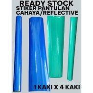 HIJAU CAHAYA Reflective sticker for light reflection biru and green, size 1 foot x 4 feet