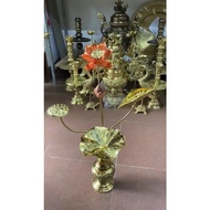 Hoa sen bằng đồng bó 5 bông màu Hun màu Vàng Bóng bền đẹpphong thủy