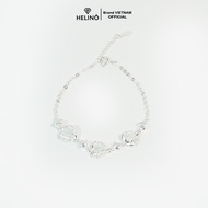 Lắc tay bạc nữ HELINO Trái tim đính đá mắt mèo cao cấp V32