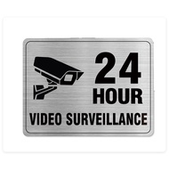 【JiuJiu】24-Hour Video Surveillance sign English Warning Sign US Private Territory Courtyard Area Sig