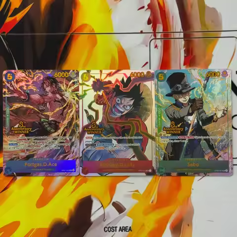 English DIY Proxy One Piece Card Game 3rd Anniversary Event Portgas.D.Ace Monkey Sabo Collectible Ca