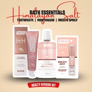 Pink Himalayan Pink Salt Oral Care Kit Toothpaste Mouthwash Breath Spray Hygiene Body Care