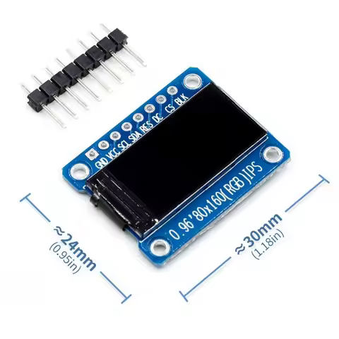AB97-IPS RGB Display 0.96 Inch 7P SPI HD 65K Full Color LCD Module ST7735 Drive IC 80X160 (Not OLED)