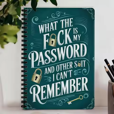 1 Simple Password Book, Hardcover Spiral Notebook, Hardcover Diary, Minimalist Address and Password 