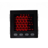 Led ba pha đa chức năng đồng hồ đo điện với RS485 AC220V 3p4w V một W kWh cos Hz var Power Meter