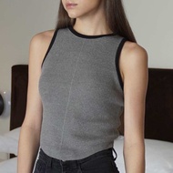 GREYSCALE T101 - curved hem knit tank top (10 colors) *3 สีใหม่