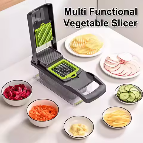 16 in 1 Multifunctional Vegetable Chopper Handle Food Grate Food Chopper Vegetable Slicer Dicer Cut 