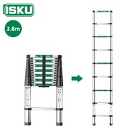 Isku Tangga Teleskopik Portabel Tangga Lipat Aluminium Teleskopik Single Telescopic Ladder 3.8-6.3m