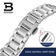 dainty watch jam tangan lelaki BINGER Swiss BINGER Strap Steel Band Mechanical Automatic Solid Stain