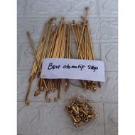 Gold motorcycle spokes