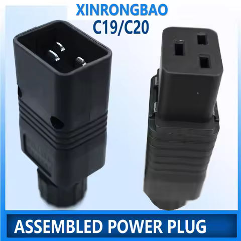 IEC 320 IEC320 C19 C20 16A 250V AC Plug Female Male DIY Rewirable Plug Screw Lock PDU APC UPS Comput