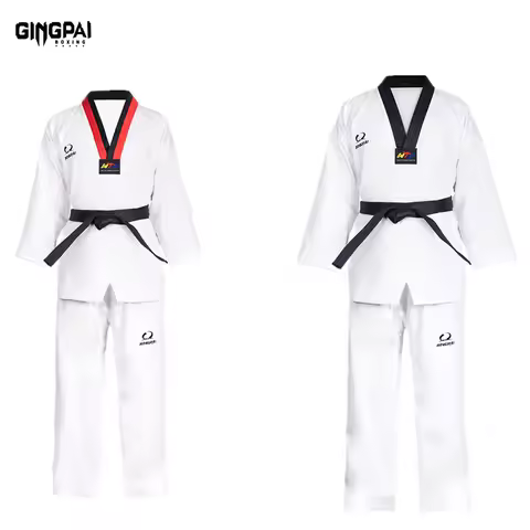TKD Costumes Clothing White Taekwondo Uniforms WTF Karate Judo Dobok Clothes Kids Children Adult Uni