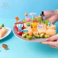 [LI] 10/8/6Pcs/set Bento Vegetable Croery Cute Mini Toddler Children Fruit Forks Toothpis Kids Food 