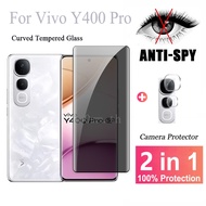 2-IN-1 Privacy Glass Vivo Y400 Pro Tempered Glass for Vivo Y400 Pro Y300 Pro Plus Anti-spy Screen Pr