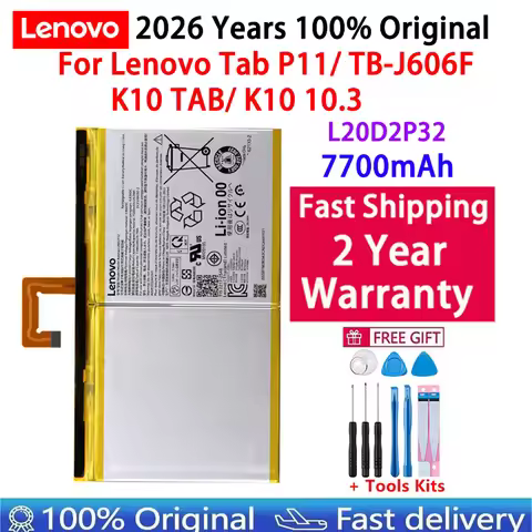 2026 Years 100% Original New Battery L20D2P32 For Lenovo Tab P11/ TB-J606F/K10 TAB/ K10 10.3 Battery