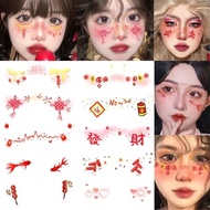 AT/💚Dragon Year Chinese Style Tattoo Sticker Children's Cartoon Makeup Face Cute Snowflake Christmas Gift Makeup Face St