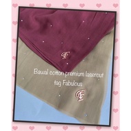 NEW ARRIVAL🔥Tudung Bawal cotton plain lasercut premium metal tag Fabulous bidang 45 (ada diamond)