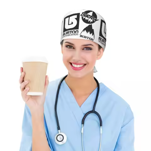 Burton Snowboard Sportive Scrub Hat Doctor Working Surgical Cap Unisex Adjustable Nursing Caps for D