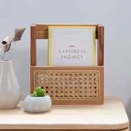 Tomood/ 土與木之間 手工實木籐編置物架 收納盒(S)