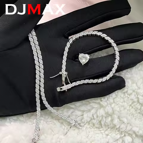 DJMAX Premium Moissanite Bracelet for Women Top Quality 925 Sterling Silver Jewelry Fashion Light Lu
