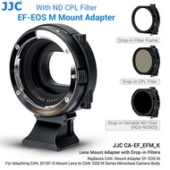 อะแดปเตอร์เมาท์ JJC EF-EOS M พร้อมฟิลเตอร์ ND CPL แบบดรอปอินสำหรับเลนส์ Canon EOS EF/EF-S ไปยังกล้องเมาท์ EOS-M ที่เข้ากันได้กับ Canon M50 Mark II M50 M6 Mark II M6 M5 M200 M100 M3 M10