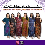 Kaftan Cotton Batik Terengganu Original | Baju Kelawar Lengan Pendek & Panjang Hiasan Seni | Free Sa