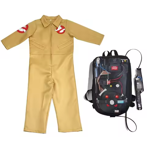 Ghostbusters Movie Kids Adults Cosplay CostumesHalloween Carnival Theme Party Clothes with Proton Pa