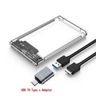 USB 3.0 HDD Enclosure 2.5inch External SATA SSD Clear Hard Drive Case with 5Gbps Transfer Speed Mobi