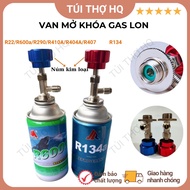 Can gas unlock valve R134 R22 R600a R290 R410A R404A R407 refrigerant gas refill