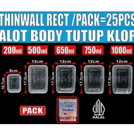 THINWALL RECTANGLE [RECTANGLE] SIZE 200/5OO/650/750/1000 ML Food Container Plastic Container