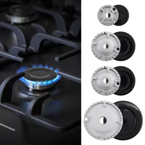 4Pcs Cooker Hat Set Metal Cooktop Burner Cap and Burner Head Replacement Kit Gas Stove Burner Caps f