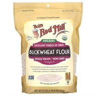 Bag 624g - Organic Bob's Red Mill, Organic Buckwheat Flour, Whole Grain, Non-GMO, Kosher, Gluten-Free, 22oz