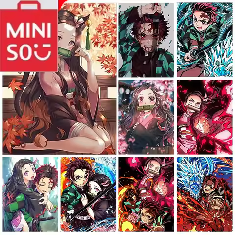 MINISO Demon Slayer 5D Diamond Painting Kit Kamado-Nezuko Cross Stitch Kit Tanjirou Embroidery Diamo