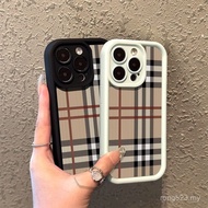 Sarung telefon Apple jalur kotak-kotak hangat retro untuk iPhone 11 12 13 14 15 pro max 14promax 13p