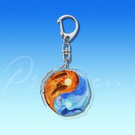 Nezha's Demon Boy Haihai Nezha Ao Bing Magic Bead Spirit Pill Red Blue CP Cute Schoolbag Pendant Gif
