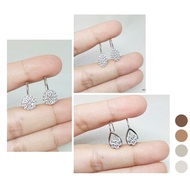 925 Silver Adult Hook Earrings with White Gold Plating - AK070