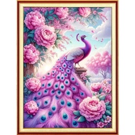 2024 New Style Peacock Cross Stitch Material Package Chinese Precise Printing Cross Stitch Set