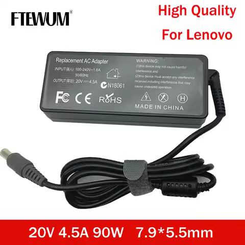 20V 4.5A 90W 7.9*5.5mm 8 pin AC DC Laptop Adapter For Lenovo X6 X200 X300 T6 T60 R6 Z6 3000 C100 E12