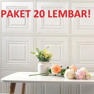 PROMO 20 LEMBAR!!! Wallpaper dinding 3D Foam Motif Bunga Motif Kotak Vienna TERLARIS