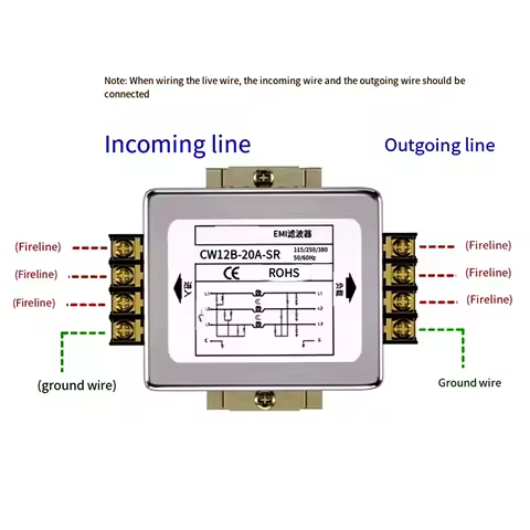 Three-phase three-wire power filter CW12B-3/6/10/20/30/40/60A-SR guideway servo EMI filter anti-inte