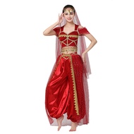 cod Girls Arabian Princess Halloween Pants Costume Set Embroidered Bollywood Group Dance Jasmine Fes