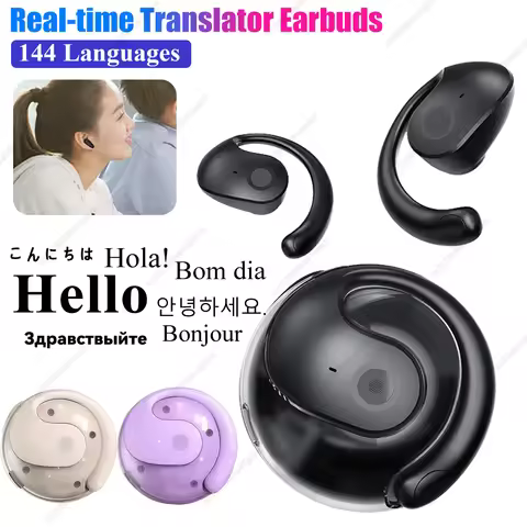 144 Languages Real Time AI Translator Earbuds Instant Voice Language Translator Headphones Smart Tra