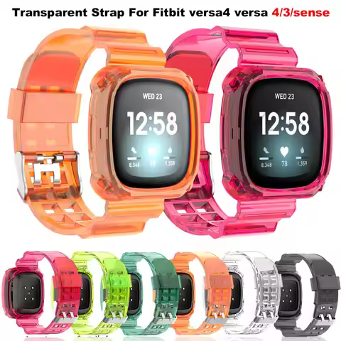 For Fitbit Versa 4/Versa 3 Transparent Watchband For Sense2 Sense 2 Smart Watch Replacment Watchband