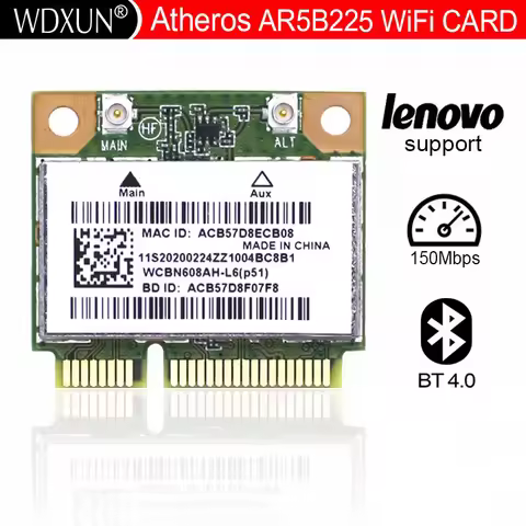 AR5B225 AR9485 Half Mini PCI-E WIFI For Bluetooth 3.0 Wireless Card For Lenovo G400 G400S G500 G405 