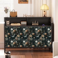 European vintage wallpaper3d 3D Dark-Colored Floral Plant Wallpaper Self-Adhesive for Home Bedroom W